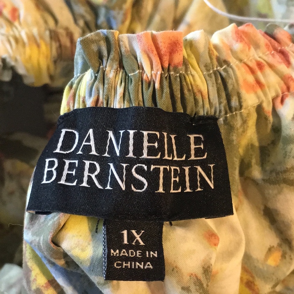 DANIELLE BERNSTEIN 1X Long FULL Floral SUMMER DRESS EMPIRE⚜️WAIST NWOT - Picture 2 of 16